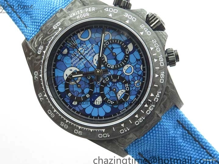 Edition Dial Daytona DIW Strap Blue Carbon A4130 Light Blue OMF Best Light Nylon on 1123